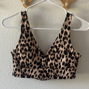 Victoria Secret Leopard Print V-Neck bralette - Black & Tan